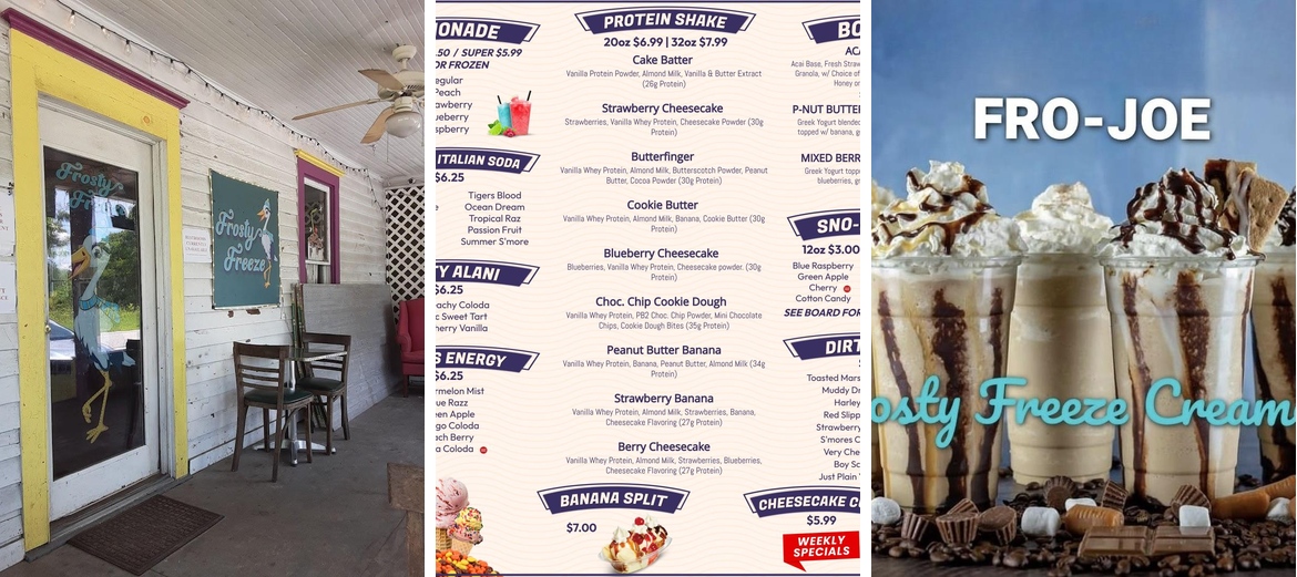 Frosty Freeze Menu
