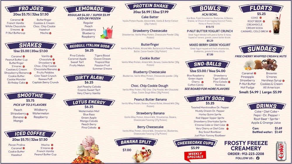 Frosty Freeze Menu image 1